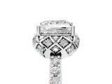 White gold Princess Diamond Solitaire Ring with Shared Prong Pavé Band_59