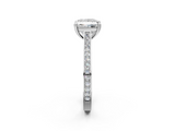 White gold Princess Diamond Solitaire with Pave Band and Six-Prong Setting_65