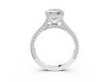 White gold Princess Diamond Solitaire with Pave Band and Six-Prong Setting_66