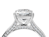 White gold Princess Diamond Solitaire with Pave Band and Six-Prong Setting_67