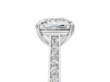 White gold Princess Diamond Solitaire with Pave Band and Six-Prong Setting_68