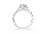 White gold Princess Diamond Three-Stone Pave Band with Four-Prong Setting_58
