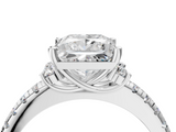 White gold Princess Diamond Three-Stone Pave Band with Four-Prong Setting_59