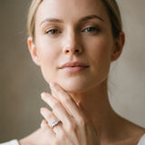 White gold Princess Diamond Three-Stone Ring with Prong Setting and Classic Band_63