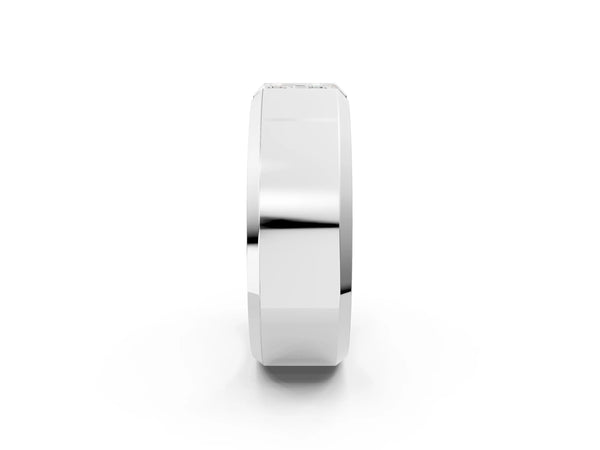 White gold Princess Diamond Two-Stone Mens Band