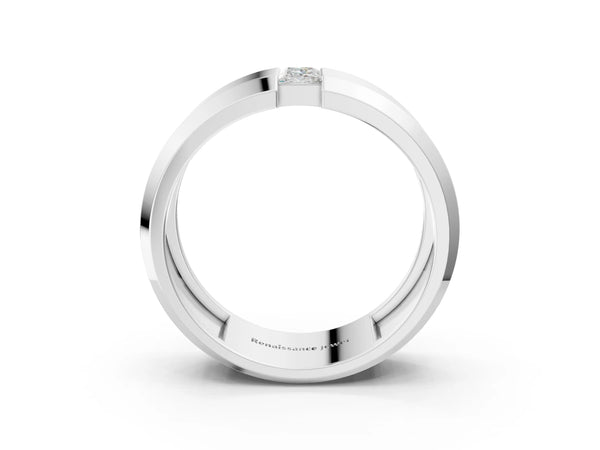 Platinum Princess Diamond Two-Stone Mens Band