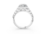 White gold Princess Halo Diamond Engagement Ring with Intricate Filigree Band and Four-Prong Setting_40