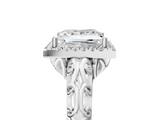 White gold Princess Halo Diamond Engagement Ring with Intricate Filigree Band and Four-Prong Setting_42