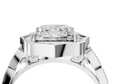 White gold Princess Halo Diamond Engagement Ring with Milgrain Band and Four-Prong Setting_41