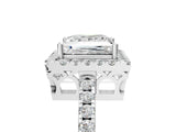 White gold Princess Halo Diamond Engagement Ring with Pavé Band and Four-Prong Setting_98