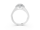 White gold Princess Halo Diamond Engagement Ring with Solitaire Band and Four-Prong Setting_23