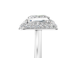 White gold Princess Halo Diamond Engagement Ring with Solitaire Band and Four-Prong Setting_25
