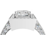 White gold Princess Halo Diamond Engagement Ring with Split Shank Band and Four-Prong Setting_10