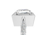 White gold Princess Halo Diamond Engagement Ring with Split Shank Band and Four-Prong Setting_11