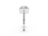 White gold Princess Halo Diamond Engagement Ring with Split Shank Band and Four-Prong Setting_8