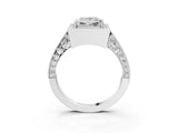 White gold Princess Halo Diamond Engagement Ring with Split Shank Band and Four-Prong Setting_9