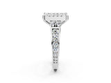 White gold Princess Halo Diamond Engagement Ring with Split Shank and Four-Prong Setting_43