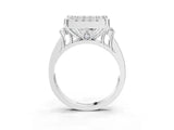 White gold Princess Halo Diamond Engagement Ring with Split Shank and Four-Prong Setting_46