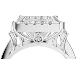 White gold Princess Halo Diamond Engagement Ring with Split Shank and Four-Prong Setting_47