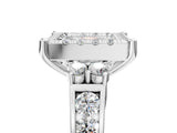 White gold Princess Halo Diamond Engagement Ring with Split Shank and Four-Prong Setting_48