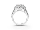 White gold Princess Halo Diamond Engagement Ring with Split Shank and Prong Setting_64