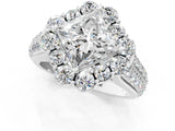 White gold Princess Halo Diamond Engagement Ring with Split Shank and Prong Setting_64