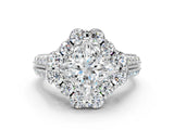 White gold Princess Halo Diamond Engagement Ring with Split Shank and Prong Setting_65