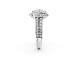 White gold Princess Halo Diamond Engagement Ring with Split Shank and Prong Setting_65