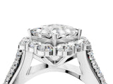 White gold Princess Halo Diamond Engagement Ring with Split Shank and Prong Setting_67