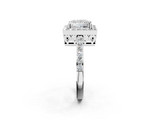 White gold Princess Halo Diamond Pavé Band Ring with Prong Setting_22