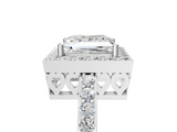 White gold Princess Halo Diamond Pavé Band Ring with Prong Setting_25