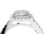 White gold Princess Halo Diamond Pavé Solitaire Ring_13