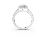 White gold Princess Halo Diamond Pavé Solitaire Ring_44