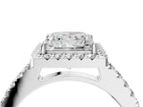 White gold Princess Halo Diamond Pavé Solitaire Ring_49