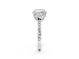 White gold Princess Halo Diamond Pave Band Ring with Four-Prong Setting_17