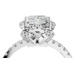 White gold Princess Halo Diamond Pave Band Ring with Four-Prong Setting_19