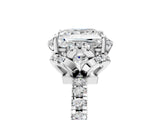 White gold Princess Halo Diamond Pave Band Ring with Four-Prong Setting_20