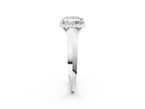 White gold Princess Halo Diamond Ring with Cathedral Band and Four-Prong Setting_82