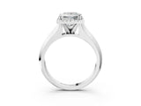 White gold Princess Halo Diamond Ring with Cathedral Band and Four-Prong Setting_83