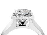 White gold Princess Halo Diamond Ring with Cathedral Band and Four-Prong Setting_84