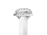 White gold Princess Halo Diamond Ring with Cathedral Band and Four-Prong Setting_85