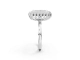 White gold Princess Halo Diamond Ring with Milgrain Edge and Round Prong Setting_28