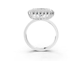 White gold Princess Halo Diamond Ring with Milgrain Edge and Round Prong Setting_29