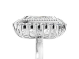 White gold Princess Halo Diamond Ring with Milgrain Edge and Round Prong Setting_31