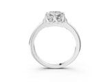 White gold Princess Halo Diamond Ring with Round Cluster Setting, Solitaire Band, and Four-Prong Setting_51