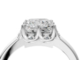 White gold Princess Halo Diamond Ring with Round Cluster Setting, Solitaire Band, and Four-Prong Setting_53