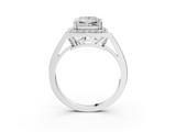 White gold Princess Halo Diamond Ring with Split Shank and Four-Prong Setting_58