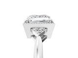 White gold Princess Halo Diamond Ring with Tapered Band and Four-Prong Setting_20