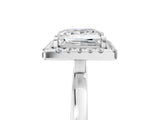 White gold Princess Halo Diamond Solitaire with Pavé Band and Four-Prong Setting_116