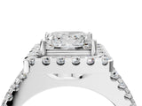 White gold Princess Halo Diamond Split Shank Engagement Ring with Prong Setting_79